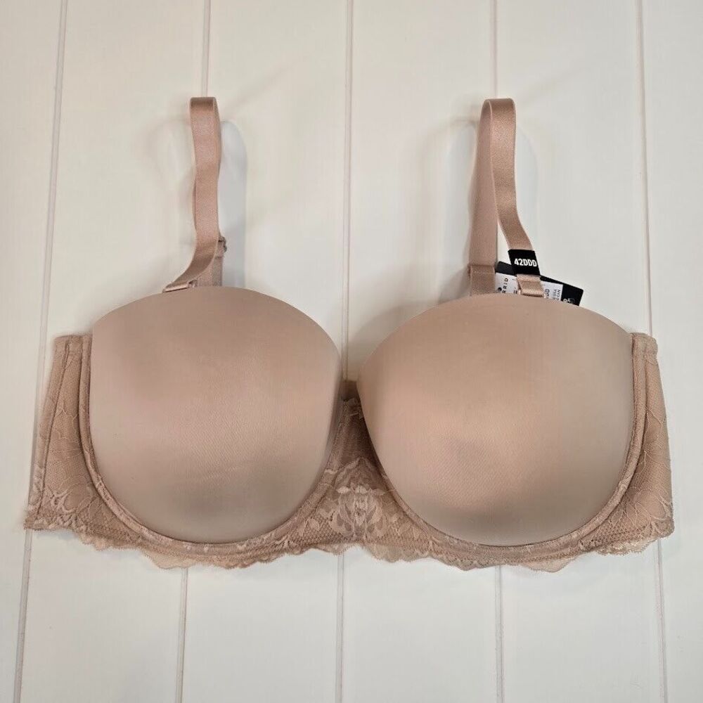 NEW Torrid Womens Multi-Way Strapless Bra Nude Molded Underwired Size 42DDD‎